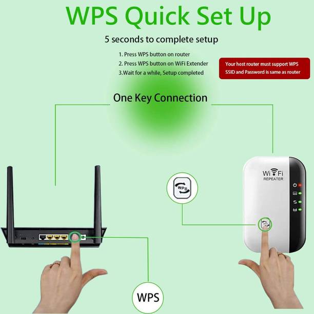 Cokoeye WiFi Extender | Smart Signal Booster WiFi Range Extender 2.4 GHz 300 Mbps Wifi Speed Single Band Internal Antenna Both (Ethernet and ADSL)