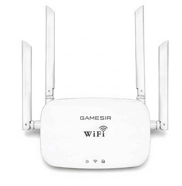 GameSir Smart Wireless WiFi Router with 4 External Antennas, 4 LAN Ports & AP Repeater Wireless Router 2.4 GHz 300 Mbps Wifi Speed Single Band External Antenna Ethernet (Cable Broadband)