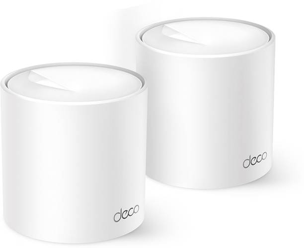 TP-Link Deco X10(2-pack) AI Driven Whole Home Mesh Wi-Fi 6 Mesh Router 2.4 GHz, 5 GHz 1500 Mbps Wifi Speed Dual Band Internal Antenna Ethernet (Cable Broadband)