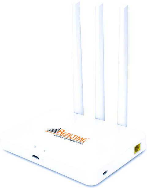 REALTIME Power of Biometrics W8+ Plug and Play 4G SIM Router 4G Router 2.4 GHz 100 Mbps Wifi Speed Single Band External Antenna MiFi (Sim Based)