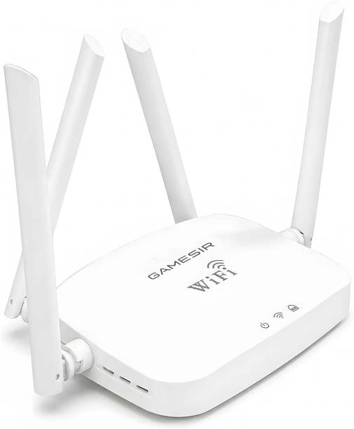 GameSir Smart Wireless. WiFi Router with 4 External Antennas, 4 LAN Ports & AP Repeater Wireless Router 2.4 GHz 300 Mbps Wifi Speed Single Band External Antenna Ethernet (Cable Broadband)