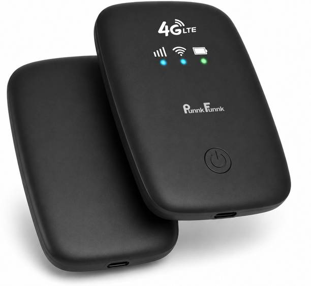 PunnkFunnk 4G WiFi Router MiFi Hotspot Dongle 4G Router 2.4 GHz 150 Mbps Wifi Speed Single Band Internal Antenna MiFi (Sim Based)