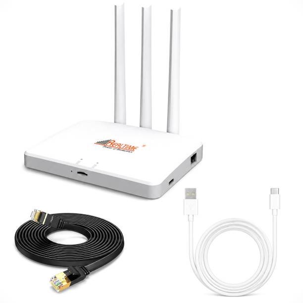 REALTIME Power of Biometrics W8+ 4G/5G SIM Router All Network SIM Supported 3 Antenna LAN USB Power 4G Router 2.4 GHz 100 Mbps Wifi Speed Single Band External Antenna MiFi (Sim Based)
