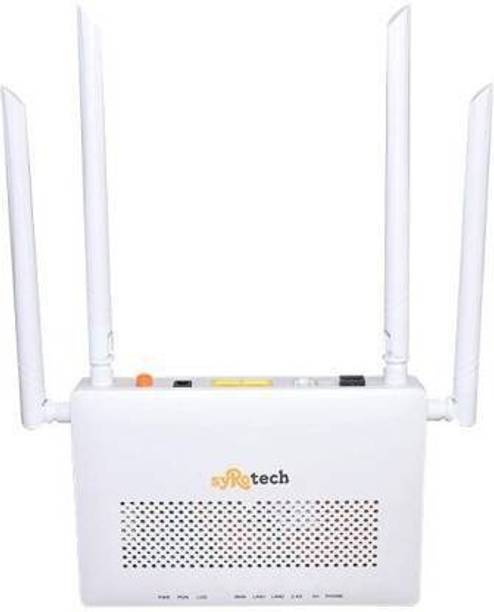 Syrotech SY-G/EPON-1110 WDAONT Wont 1200 Mbps Router Wireless Router Optical Network Unit with 4 Antenna Router 2.4 GHz, 5 GHz 1200 Mbps Wifi Speed Dual Band Internal Antenna Ethernet (Cable Broadband)