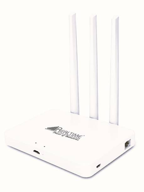 REALTIME Power of Biometrics W8+ 4G SIM Internet Router with LAN Port 4G Router 2.4 GHz 100 Mbps Wifi Speed Single Band External Antenna MiFi (Sim Based)