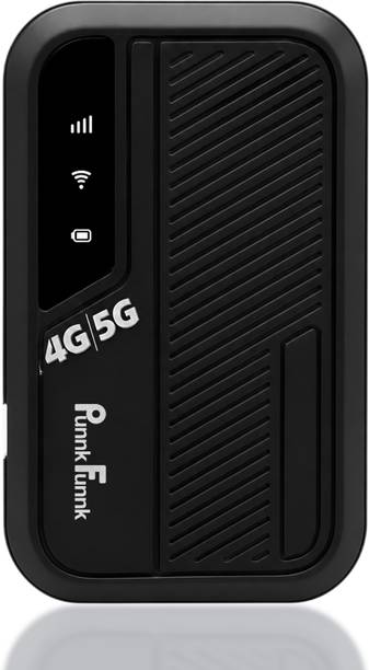 PunnkFunnk 4G/5G LTE Wireless Mobile MIFI 4G Router 2.4 GHz 300 Mbps Wifi Speed Single Band Internal Antenna MiFi (Sim Based)