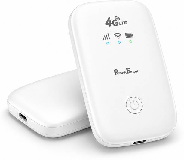 PunnkFunnk 4G WiFi Router, High Speed Hotspot 4G Router 2.4 GHz 150 Mbps Wifi Speed Single Band Internal Antenna MiFi (Sim Based)