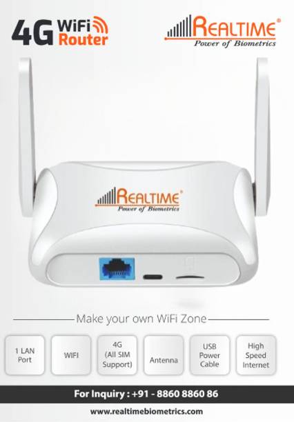 Realtime 5G Wi-Fi 4G Router 2.4 GHz 100 Mbps Wifi Speed Single Band Internal & External Antenna MiFi (Sim Based)
