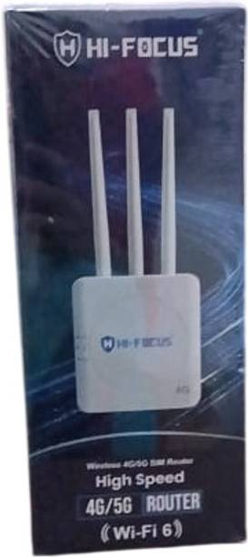 HI-FOCUS WIFI ROUTER SUPPORT ALL NETWORK 5G/4G SIMCARDS BUT SPEED ONLY 4G & 3 ANTENNA 4G Router 2.4 GHz 150 Mbps Wifi Speed Dual Band Internal & External Antenna MiFi (Sim Based)