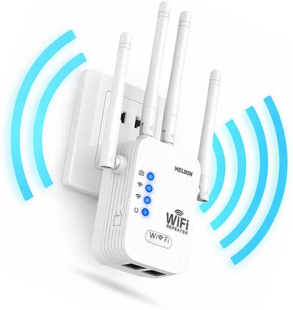 Melbon Speed WiFi Extender Up to 300Mbps WiFi Range Extender 2.4 GHz 300 Mbps Wifi Speed Dual Band External Antenna Ethernet (Cable Broadband)