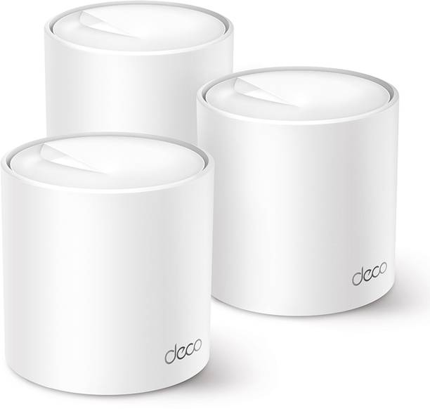 TP-Link Deco X50(3-pack) AI Driven AX3000 Whole Home Mesh Ultra-Fast WiFi 6 System Mesh Router 2.4 GHz, 5 GHz 3000 Mbps Wifi Speed Dual Band Internal Antenna Ethernet (Cable Broadband)