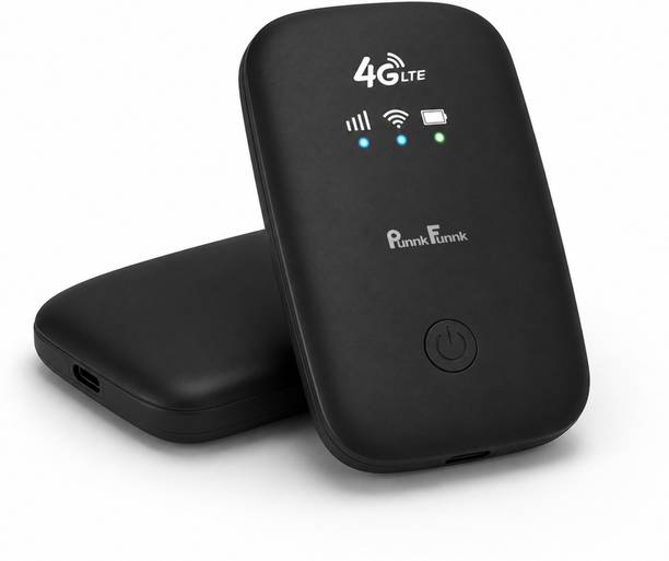 PunnkFunnk 4G LTE Mobile WiFi Router| MiFi Hotspot 4G Router 2.4 GHz 150 Mbps Wifi Speed Single Band Internal Antenna MiFi (Sim Based)