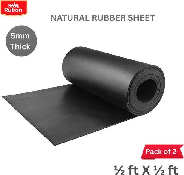 RUBON 5mm Thick Heavy Duty Rubber Sheet for Sealing, Insulation & Vibration Protection Durable & Weather Resistant Sheet-2pcs