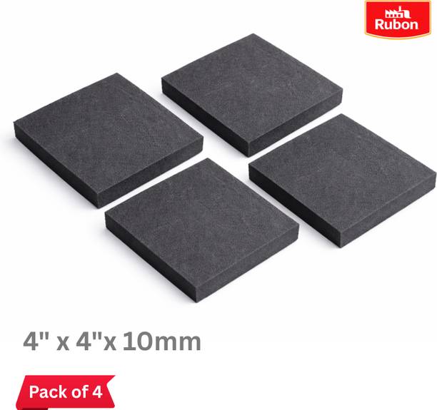 RUBON 4pcs High Density Rubber Foam Sheet Anti-Vibration Shock Absorbing Pad Water & Weather Resistant