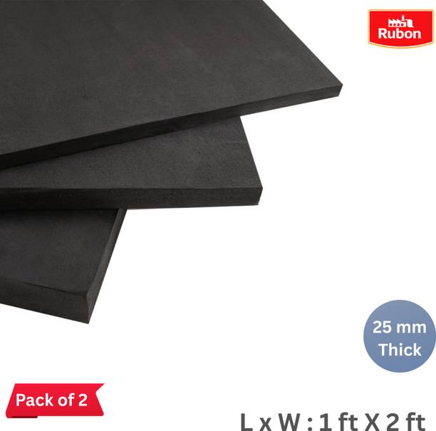 RUBON 2x25mm Rubber Foam Sheet Expansion Joint Filler Board for Sealing, Insulation, Waterproofing & Construction