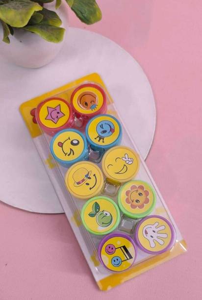 CUTECORNERBYJD Emoji Rubber Seal Stamps for Kids Motivation and Reward, Emoji Stamps Self-Inking