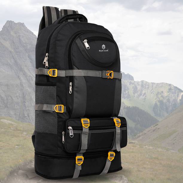 Style look Dual Compartment Rucksack with Quick Access Front Pocket & Water Bottle Mesh Rucksack  - 60 L