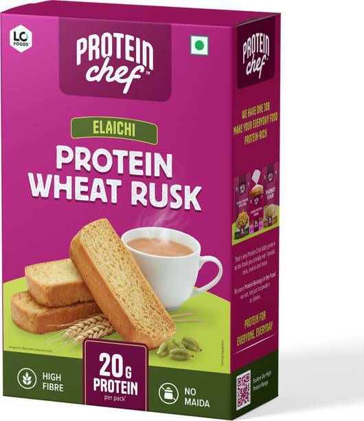 Protein Chef High Protein Wheat Rusk, Zero Maida Elaichi Toast Elaichi flavored Wheat Rusk
