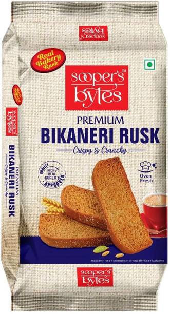 Sooper's Bytes Premium Bikaneri Rusk Crispy & Crunchy Premium Bikanery Rusk flavored Wheat Rusk