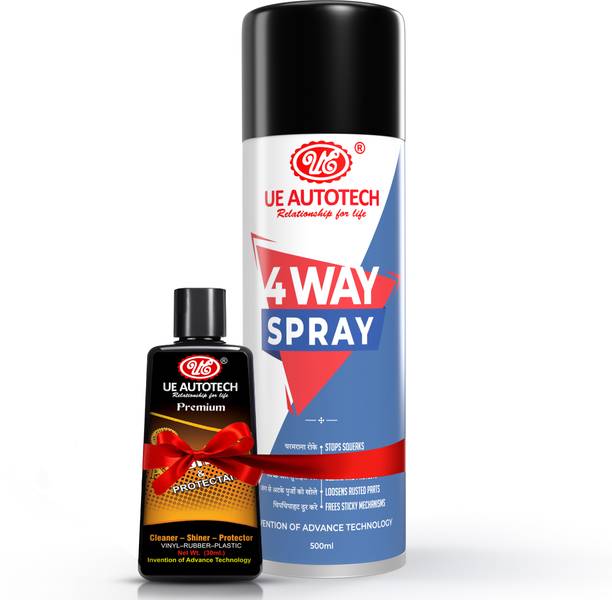 UE Bike & Car Care Combo 4 Way Spray + Cleaner Shiner 30 ML| Rust Free, Smooth Rust Removal Aerosol Spray
