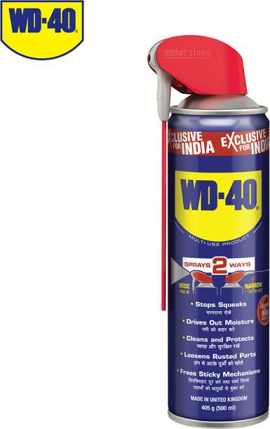 WD40 WD 40, 500 ml Multipurpose Smart Straw Spray, for Auto Maintenance, Home Improvement, Loosens Stuck & Rust Parts, Removes Sticky Residue, Descaling, Protectant & Cleaning Agent for Multi Use Rust Removal Aerosol Spray