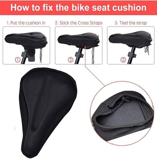 RIDEONIX Silicone Gel Bicycle Seat Cover | Soft Cushioned MTB Cycle Saddle Cover Black Saddle