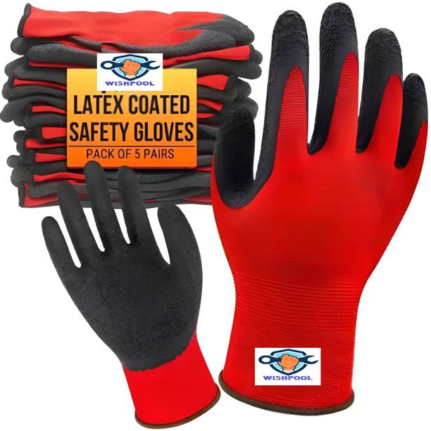 Wishpool Industrial Hand Gardening Work ,Cut-resistant Working Gloves Men & women Latex, Rubber  Safety Gloves