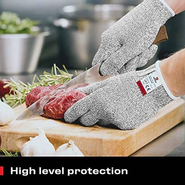FreshDcart Anti Cutting Cut Resistant Hand Safety Gloves Cut-Proof Level 5 Protection Synthetic  Safety Gloves