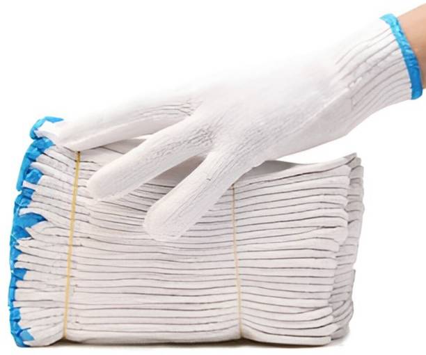 Wishpool 10Pairs Cotton Hand Gloves for Painter Mechanic Industrial Workhouse Working Nylon  Safety Gloves
