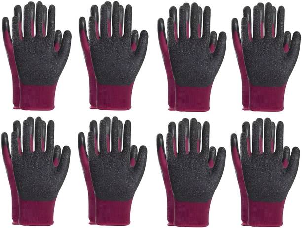 RBGIIT Textured Latex Coated Gloves Construction Electrical Gardening Industrial Latex  Safety Gloves