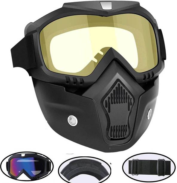 POZUB Bike Riding Goggle Glasse Face Dust Mask with Det...