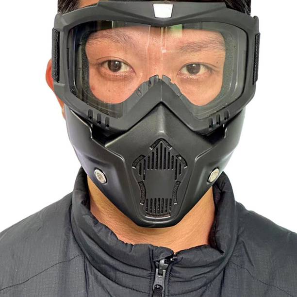 Olsic ® Motorcycle White Goggle Mask Fun Face Mask Full Face Mask Windproof Goggles6 Mask Goggles Bike Off-Road Racing Glasses Blowtorch Safety Goggle Safety Visor
