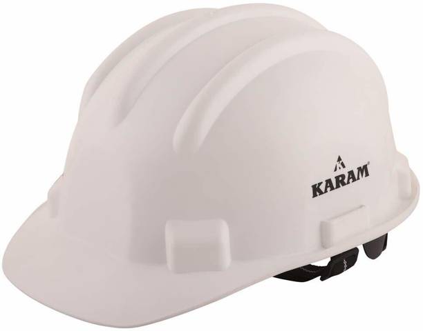 Karam PN521-WHT Safety Helmet with Adjustable Chin Strap & Rachet Type Adjustment Construction Helmet