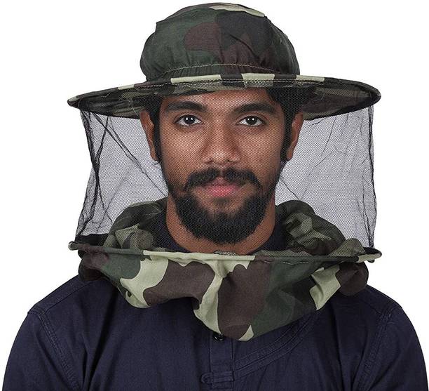 TURRITOPSIS Bee cap Bee veil pack of 1 Green Veil for The Protection of Face from A Bee Sting (Pack of 1) Safety Cap