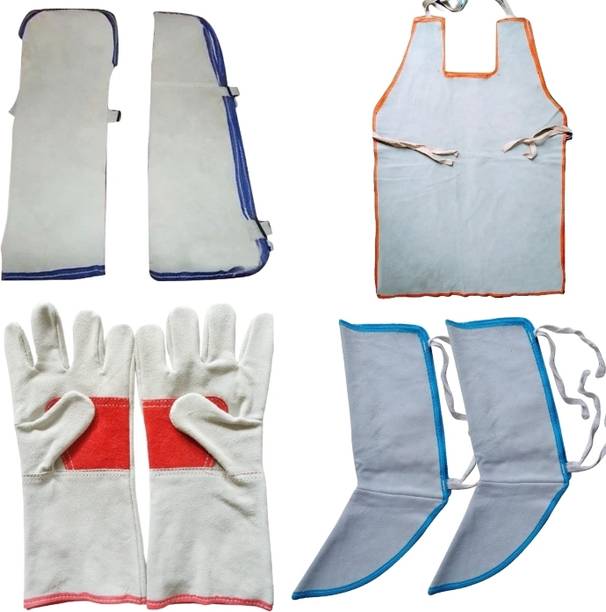 ZITTY Leather Apron,Leg Guard,Hand Sleeve, Hand Gloves Safety Jacket