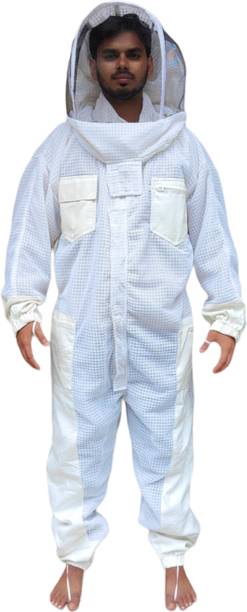 RAHBAN Ventilated Beekeeping Suit - 3 Layer full Protection with Leather Gloves Safety Jacket