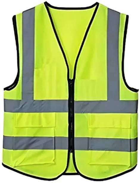 SHASALES Safety Jacket - 2 Pockets, 360° Visibility Safety Jacket