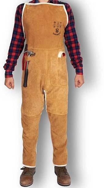 HANMECH ProGuard Suede Leather Welding Bib & Apron Suit Safety Jacket