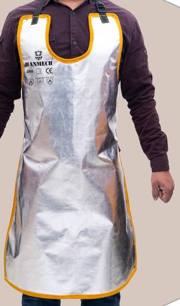 HANMECH Leather-Aluminized WeldShield Apron, Heavy-Duty Welding Protection Safety Jacket
