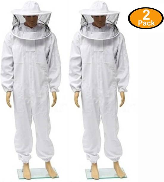 ANP BEE Ventilated Full Body Beekeeping Suit Safety Jacket (White) XL (Pack of 2) Safety Jacket