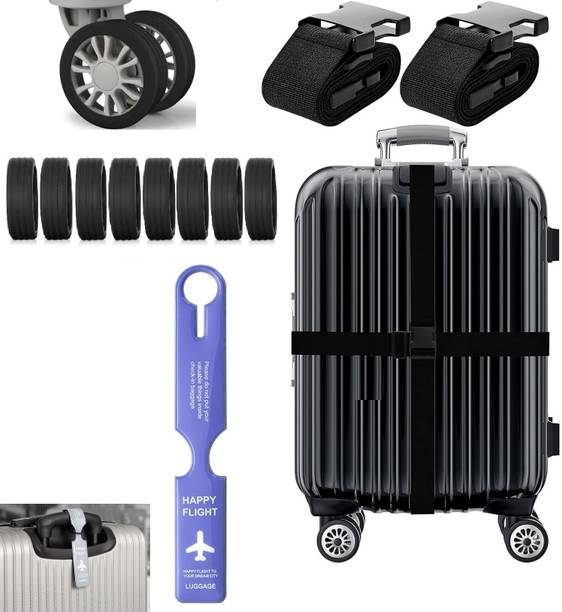 GOPINATH AUTOLINK 8 Suitcase Wheel Protector Cover+2 Luggage Strap 3mtr x 1.5"+1pc Silicone tag Luggage Strap, Luggage Tag