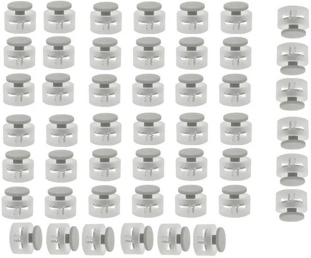 Rarehaunt 2 HOLE Cord Stopper GREY Transparent Tongle Wide PushButton Shoelace Bags 10 Pc Safety Lock