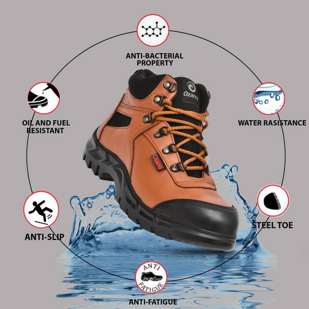 Ozarro Steel Toe Genuine Leather Safety Shoe