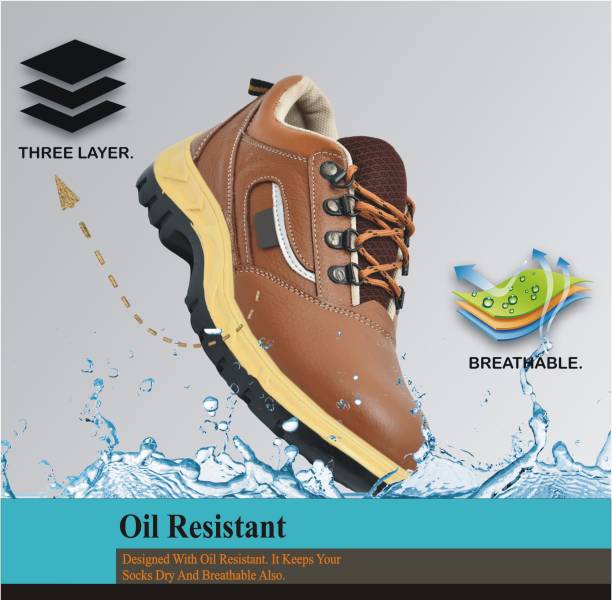 Peclo Steel Toe Genuine Leather Safety Shoe