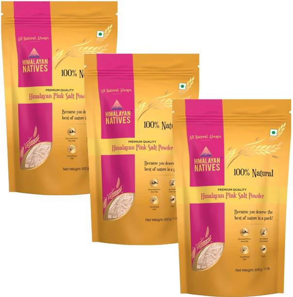 Himalayan Natives 100% Natural Pink Salt Powder- 500 gm (Pack of 3) Himalayan Pink Salt