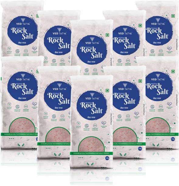 VED TATVA Himalayan rock salt (Sendha Namak) 1 kg (pack of 10) Rock Salt