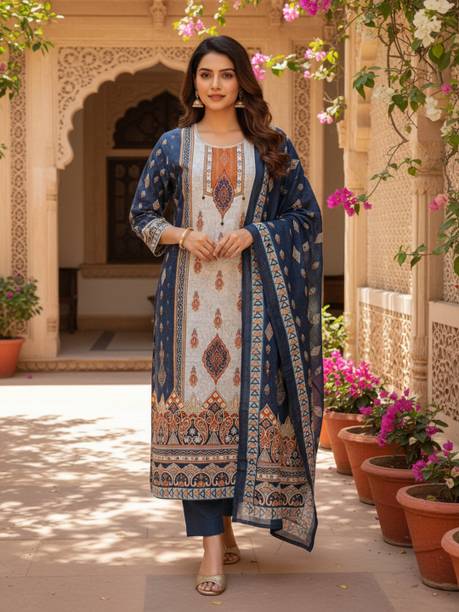 Printed Straight Kurti paired with simple professional trousers