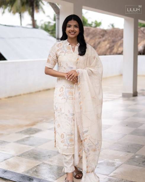 Floral Print Kurta, Salwar & Dupatta Set