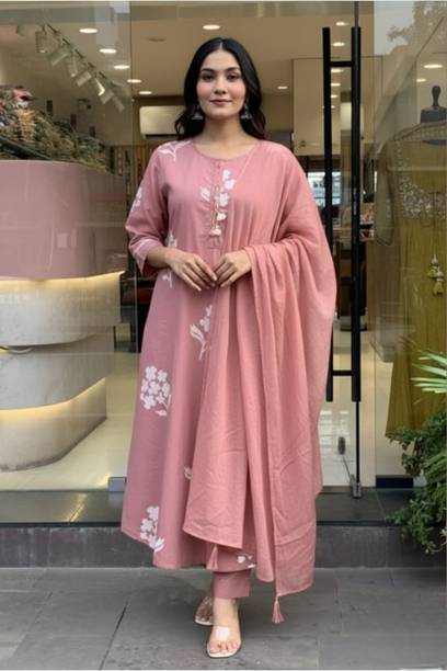jaipuriprints Printed Kurta, Trouser/Pant & Dupatta Set