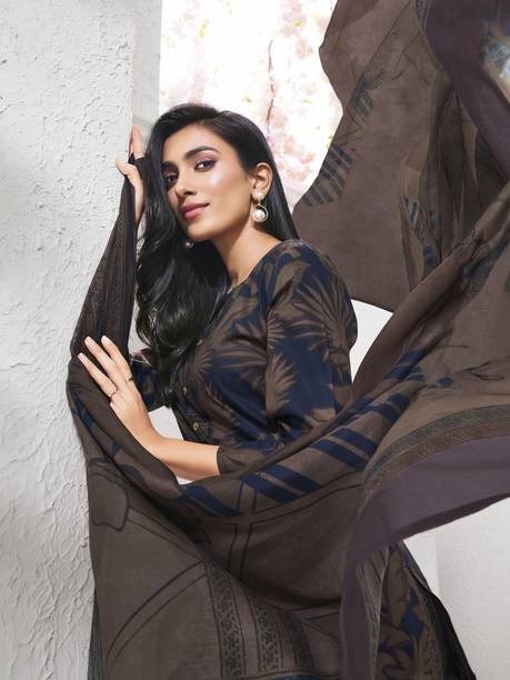 Trendy Floral Print Kurta, Trouser/Pant & Dupatta Set